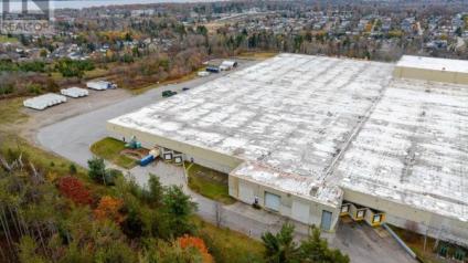 Aerial view of industrial warehouse