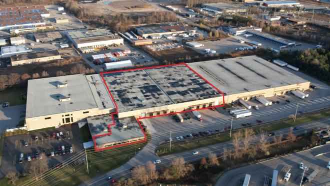 Aerial view of industrial facility