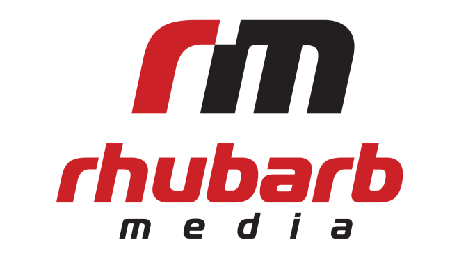 Rhubarb Media Logo - black and red