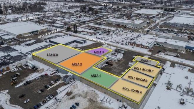 Aerial view of various lots.