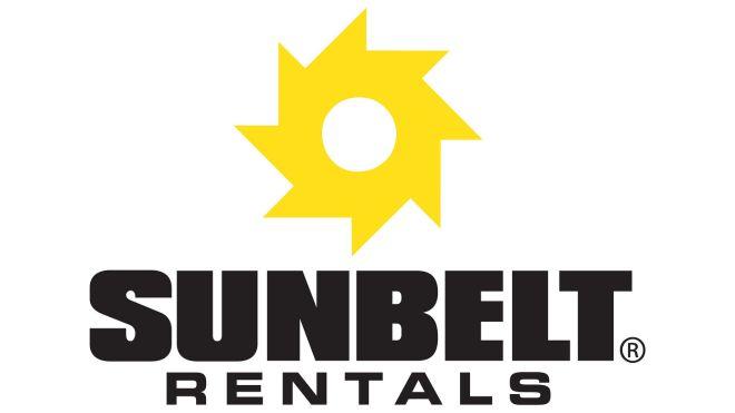 Yellow sun logo above bold text "Sunbelt Rentals."