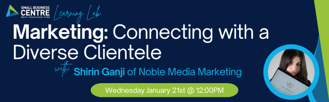 Marketing and Connection Learning Lab with Shirin (Noble Media Marketing) Banner
