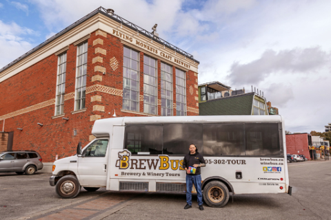 Brew Bus outside brewery